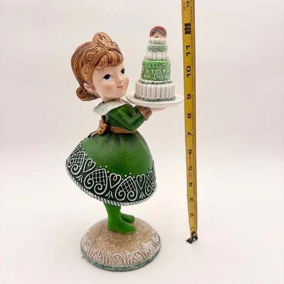 Lucky Lane Vintage Girl Holding Tiered Cake Figurine St Patrick's Irish Celtic - Picture 6 of 8